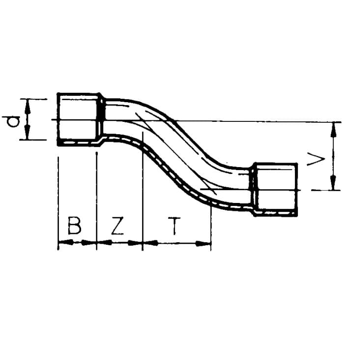 Aquaforte PVC Coude en S PVC - À coller - Sous pression