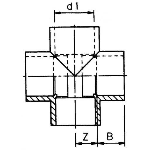 Aquaforte Pieces PVC Croix PVC - À coller - Sous pression