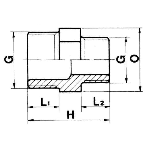 Aquaforte Pieces PVC Douille de réduction 2x filet extérieur PVC - À filet - Sous pression