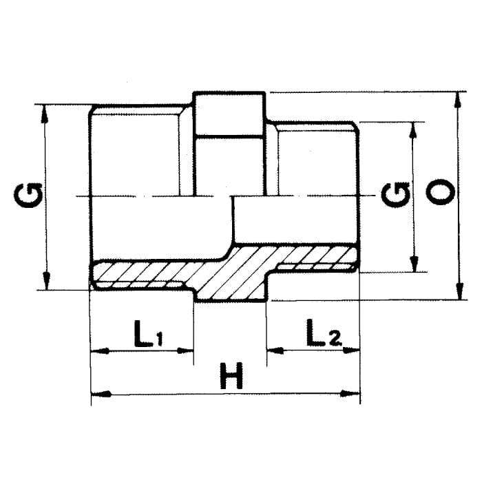 Aquaforte Pieces PVC Douille de réduction 2x filet extérieur PVC - À filet - Sous pression