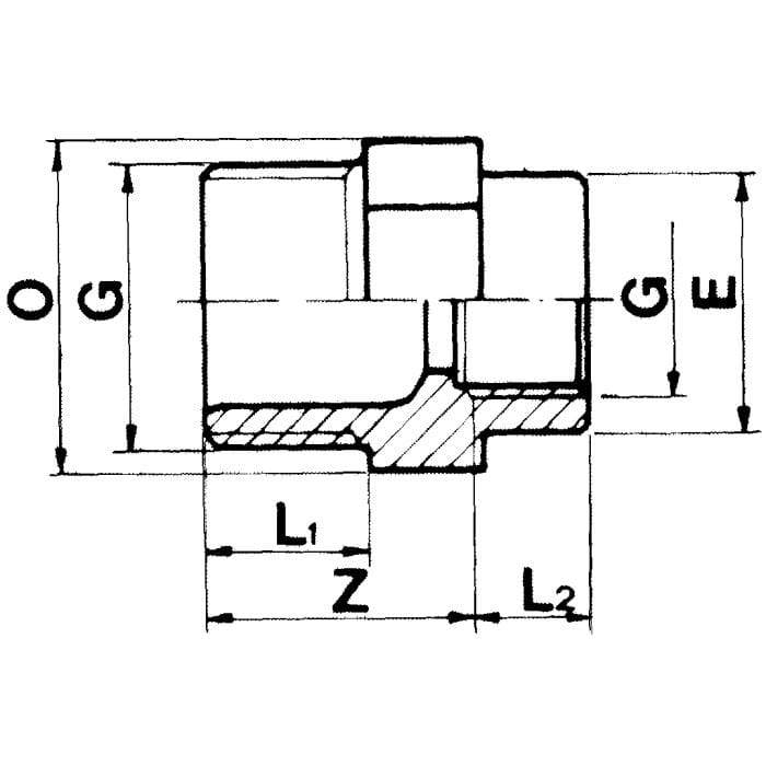 Aquaforte Pieces PVC Douille de réduction filet extérieur et intérieur PVC - À filet - Sous pression