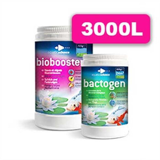 Aquatic Science Produits d'entretien PACK Biobooster+ 3m³ + Bactogen 3m³  - Idéal pour un entretien complet B02545741514