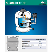 Aquatic Science Filtres sous pression Shark Bead 35 - Filtration sous pression pour bassin jusque 105M³ - Aquatic Science