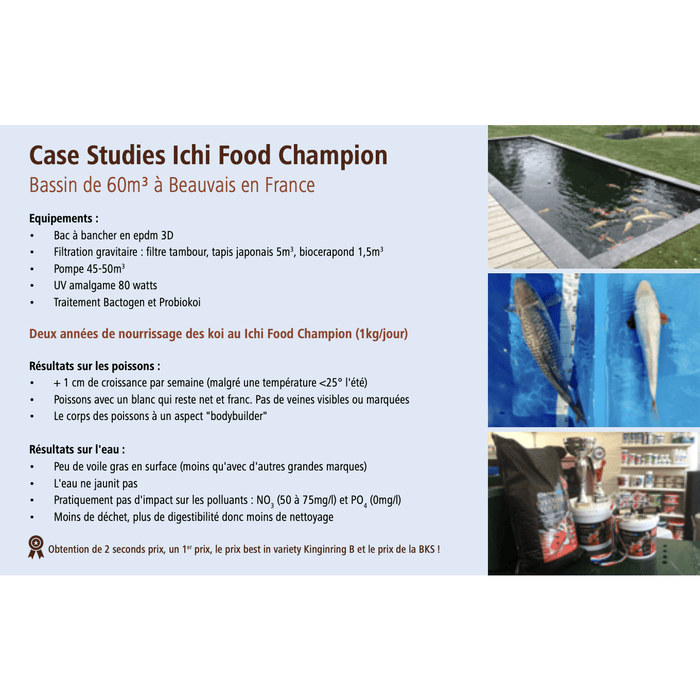 Aquatic Sciences Nourriture ICHI FOOD CHAMPION'S 4-5 MM 10 KG - Champion Food Koï Pro Nourriture 5425030685266 DAFCPF510E