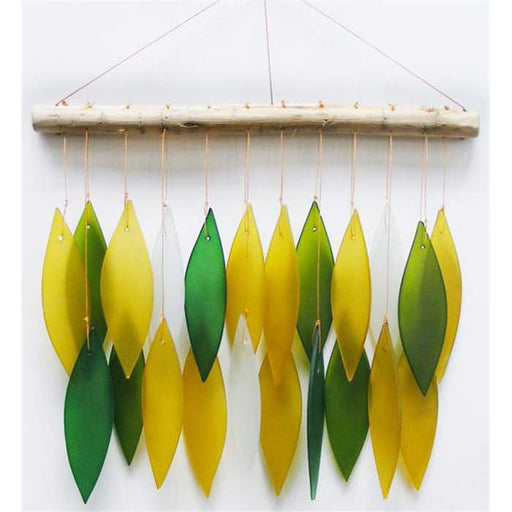 Aquigarden Décoration GLAS WIND CHIME LEAVES FOREST COLORS 44 CM 4250594764871 G-WC-SLEAVES030G