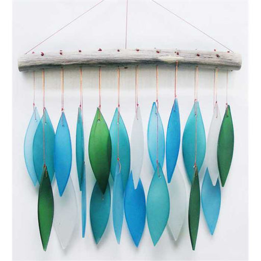 Aquigarden Décoration GLAS WIND CHIME LEAVES MARINES-COLORS 44 CM 4250594764949 G-WC-SLEAVES030BLU