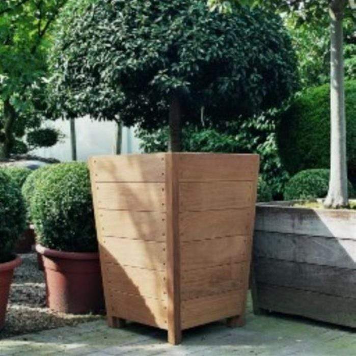 Aquigarden Jardinière en bois exotique - Sevilla Effilé 0.6m x 0.6m x 0.85m HO6