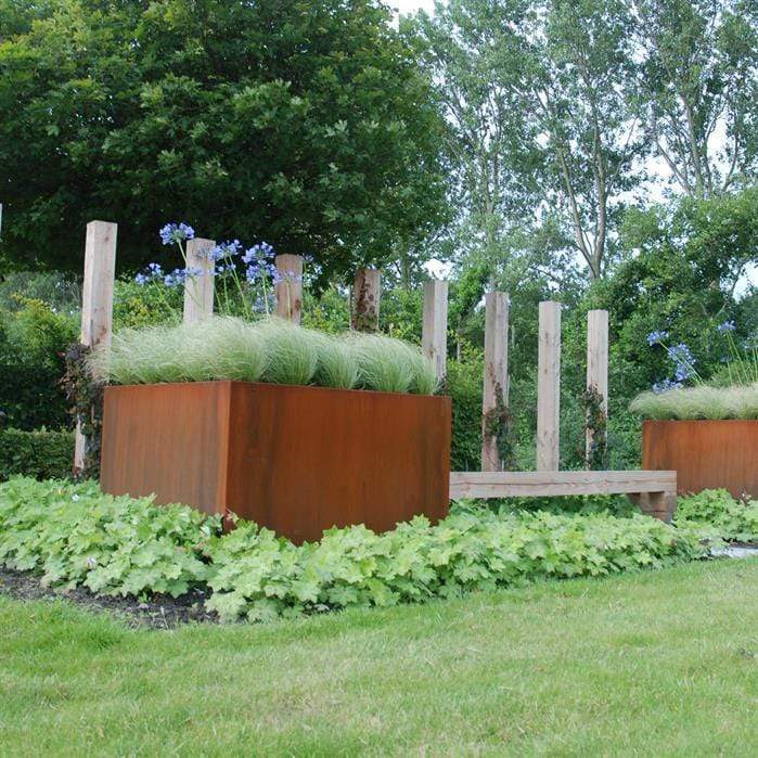 Aquigarden Jardinière en corten - Andes avec pieds 1.2m x 0.4m x 0,8m CAP24.2