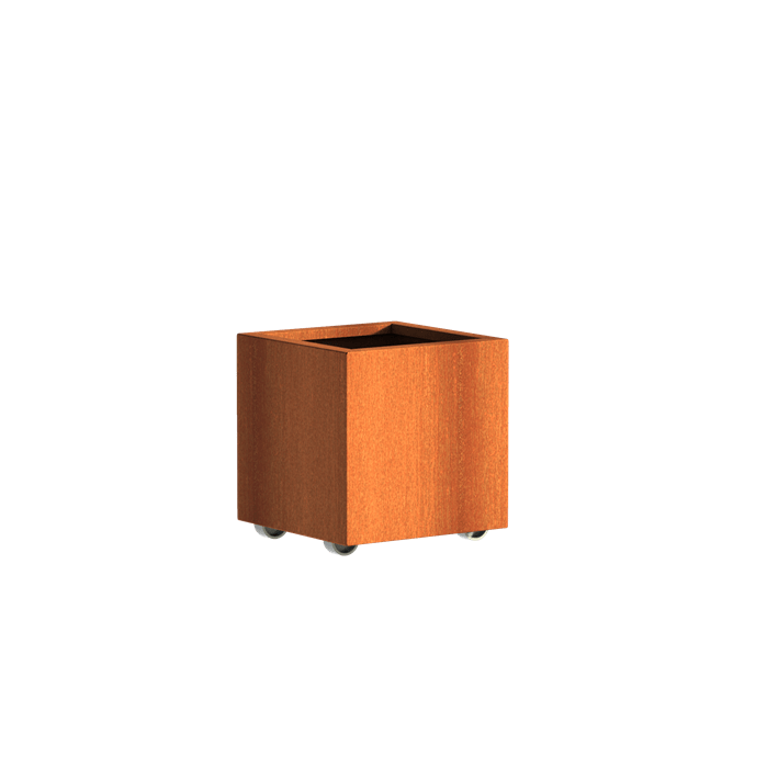 Aquigarden Jardinière en corten - Andes sur roulettes 0.5m x 0.5m x 0.5m CAWL9