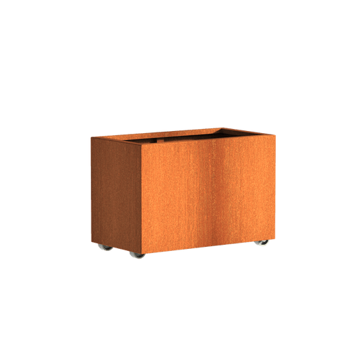 Aquigarden Jardinière en corten - Andes sur roulettes 0.9m x 0.5m x 0.6m CAWL22.3