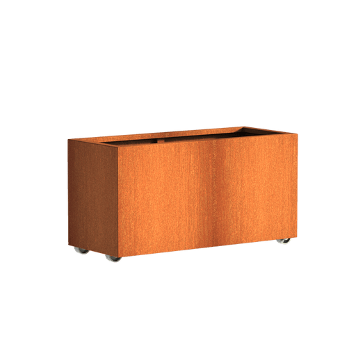 Aquigarden Jardinière en corten - Andes sur roulettes 1.2m x 0.5m x 0.6m CAWL22.2