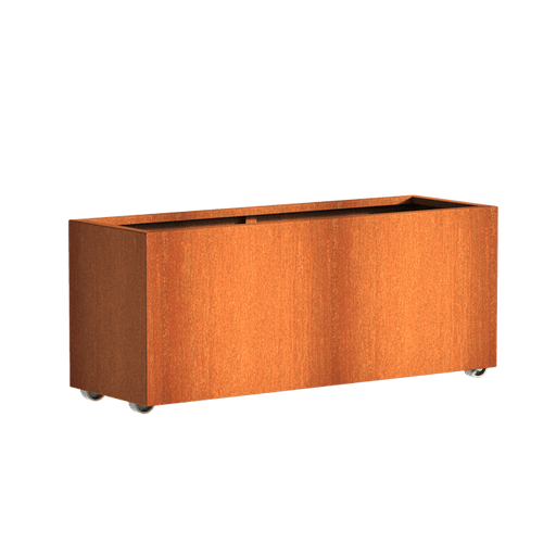 Aquigarden Jardinière en corten - Andes sur roulettes 1.5m x 0.5m x 0.6m CAWL22.1