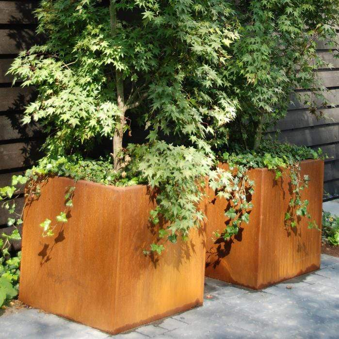 Aquigarden Jardinière en corten - Andes sur roulettes 1m x 1m x 0.8m CAWL5.1