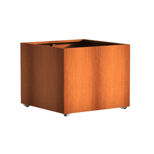 Aquigarden Jardinière en corten - Andes sur roulettes 1m x 1m x 0.8m CAWL5.1