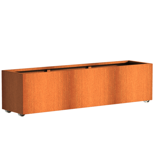 Aquigarden Jardinière en corten - Andes sur roulettes 2m x 0.5m x 0.5m CAWL23