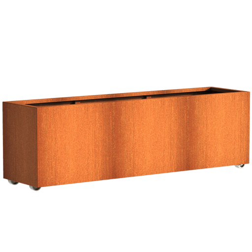 Aquigarden Jardinière en corten - Andes sur roulettes 2m x 0.5m x 0.6m CAWL22