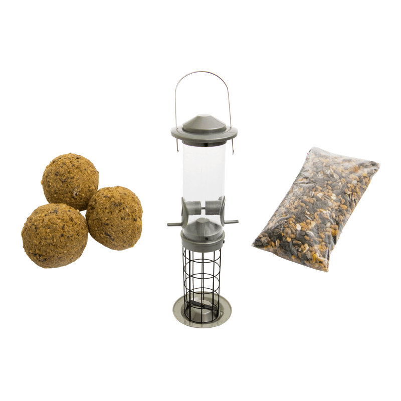 Aquigarden Set de Mangeoire Double + Nourritures & Boules - Mangeoire pour oiseaux sauvages 5400351009557 17681