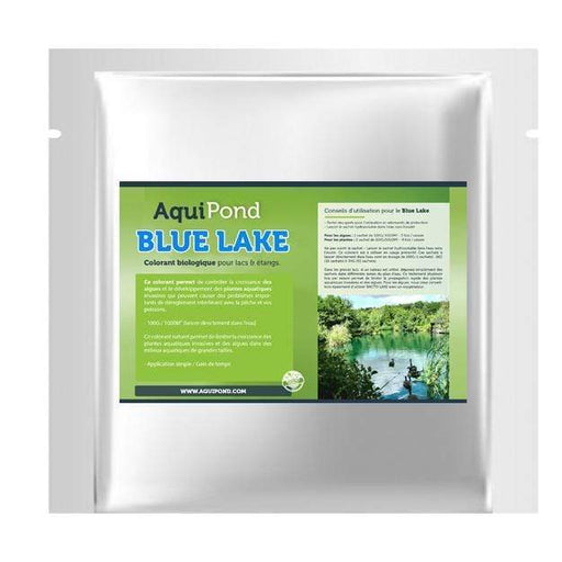 Aquipond Solutions pour étang naturel Aquipond Blue Lake 10 - 100g (1 sachet) jusqu'à 1000M² - Colorant naturel pour lutter contre les algues et plantes invasives