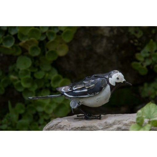 Arrosoir & Persil Bergeronnette - Oiseau décoratif en métal recyclé 11001