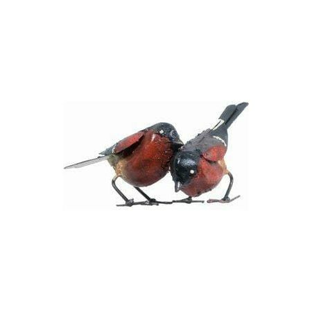 Arrosoir & Persil Bouvreuil – Couple - Oiseau décoratif en métal recyclé 11202