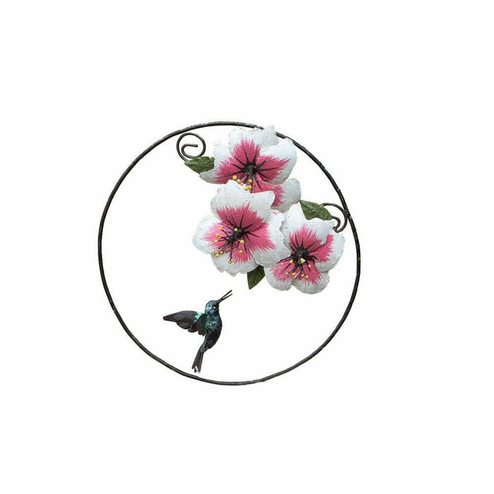 Arrosoir & Persil Cercle Colibri hibiscus - Animal décoratif en métal recyclé 22003