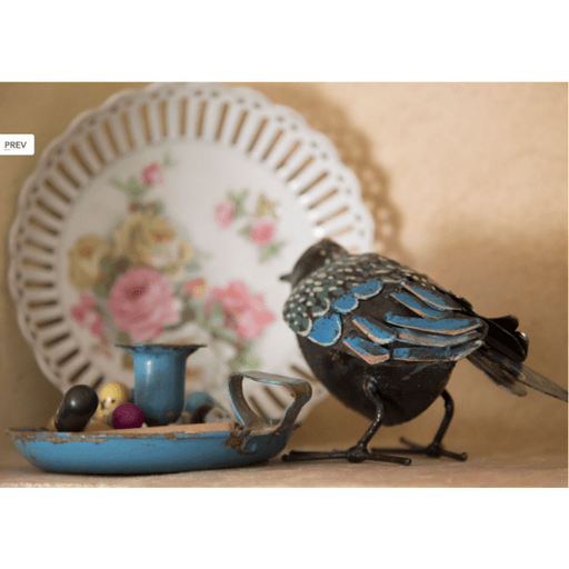 Arrosoir & Persil Etourneau - Oiseau décoratif en métal recyclé 12002
