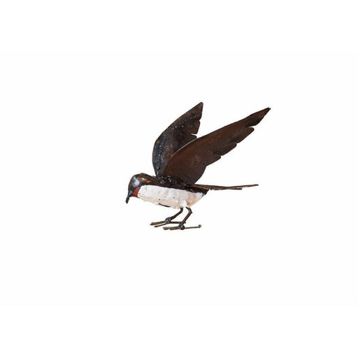 Arrosoir & Persil Hirondelle ailes ouvertes - Oiseau décoratif en métal recyclé 11018
