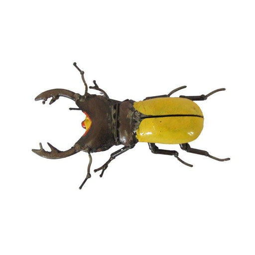 Arrosoir & Persil Lucane jaune - Insecte décoratif en métal recyclé 19059