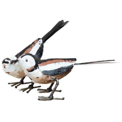 Arrosoir & Persil Mésange à longue queue – Couple - Oiseau décoratif en métal recyclé 11206