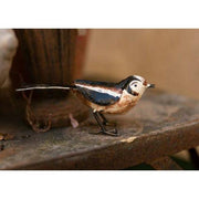 Arrosoir & Persil Mésange à longue queue - Oiseau décoratif en métal recyclé 11019