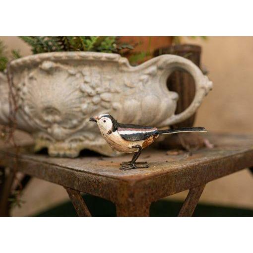 Arrosoir & Persil Mésange à longue queue - Oiseau décoratif en métal recyclé 11019
