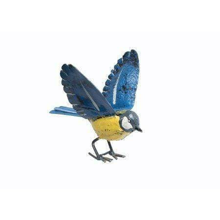 Arrosoir & Persil Mésange ailes ouvertes - Oiseau décoratif en métal recyclé 11020