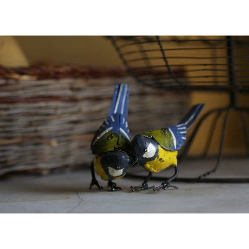 Arrosoir & Persil Mésange – Couple - Oiseau décoratif en métal recyclé 11205