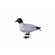 Arrosoir & Persil Mouette au sol ailes fermées - Oiseau décoratif en métal recyclé 12030