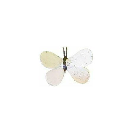 Arrosoir & Persil Papillon blanc à fixer - Insecte décoratif en métal recyclé 19007