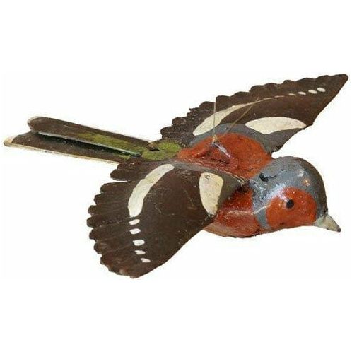 Arrosoir & Persil Pinson en vol - Oiseau décoratif en métal recyclé 11302
