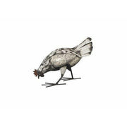 Arrosoir & Persil Poule blanche picore - Oiseau décoratif en métal recyclé 13013