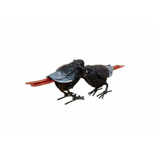 Arrosoir & Persil Rouge queue – Couple - Oiseau décoratif en métal recyclé 11210