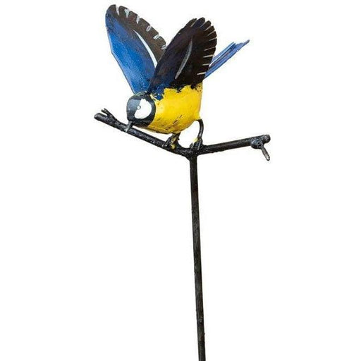 Arrosoir & Persil Tuteur Mésange ailes ouvertes - Oiseau décoratif en métal recyclé 15017