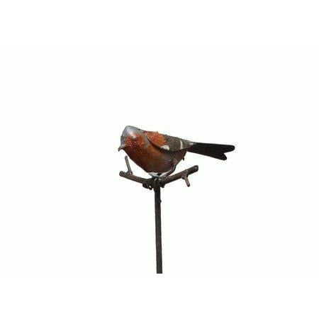 Arrosoir & Persil Tuteur Pinson - Oiseau décoratif en métal recyclé 15011