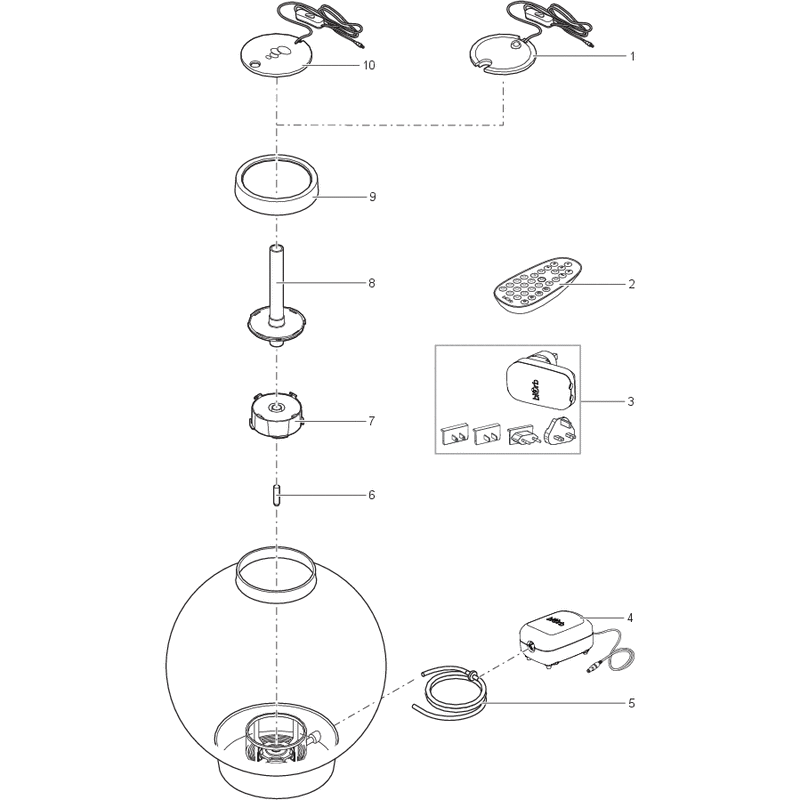 Biorb by Oase Aquariums Copie de Pièces détachées pour biOrb CLASSIC 60 MCR argent