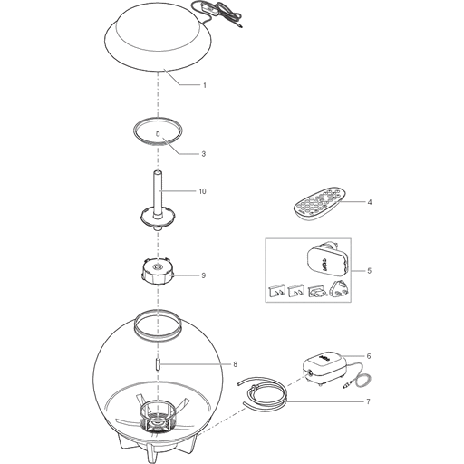 Biorb by Oase Aquariums Pièces détachées pour biOrb HALO 30 MCR gris