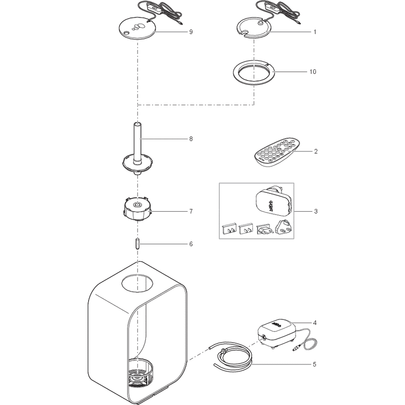 Biorb by Oase Aquariums Pièces détachées pour biOrb LIFE 15 Led noir