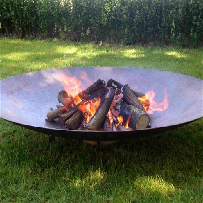 Yanartas Brasero pour barbecue de jardin extérieur rond en acier rouillé