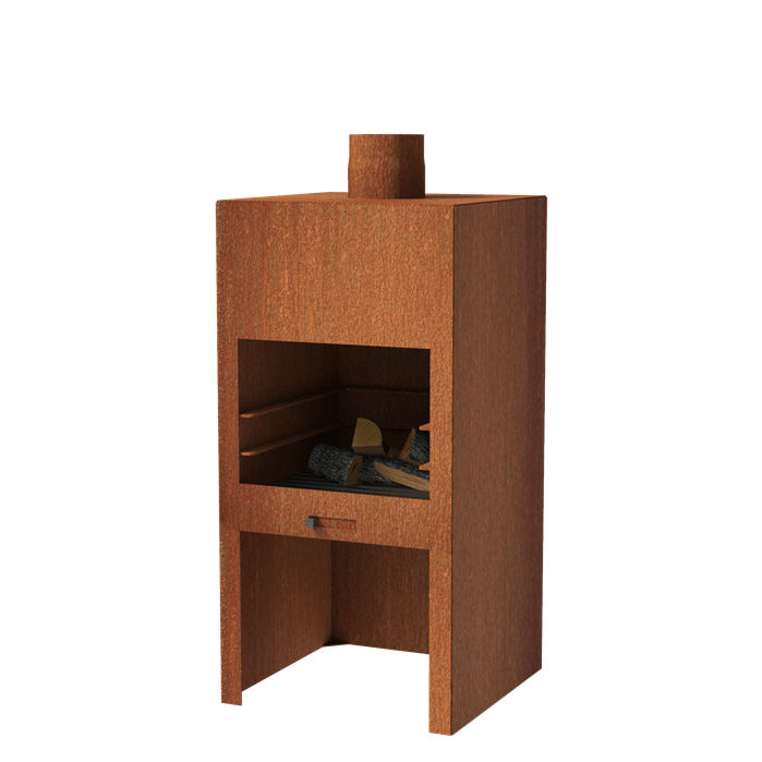 Forno Cooking Cheminées Stig en acier corten - 0.5m x 0.5m x 1m BGS1.150