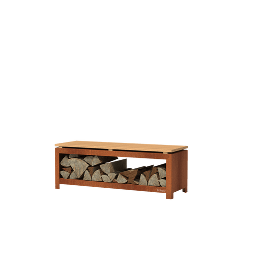 Forno Cooking Stockage de bois en acier corten - 1.2m x 0.4m x 0.43m BHS2.2H