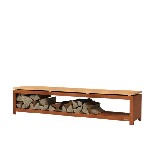 Forno Cooking Stockage de bois en acier corten - 2m x 0.4m x 0.43m BHS2H