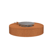 Forno Cooking Table de feu en acier corten + Grill - 1.25m x 0.28m VLS1 + Grill 600