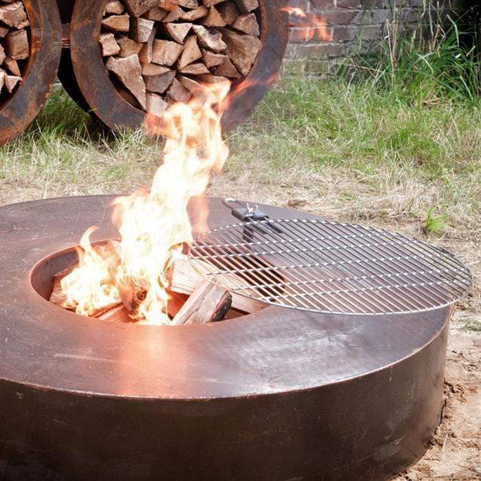 Forno Cooking Table de feu en acier corten + Grill - 1.25m x 0.28m VLS1 + Grill 600