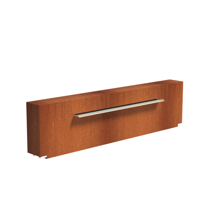 Foudebassin.com Bassins préformés Bassin + Lame d'eau (250x25x60CM) 150CM avec pompe Bassin en acier corten 250 x 1200 x 40CM VC8.1+VCM1.2.1500